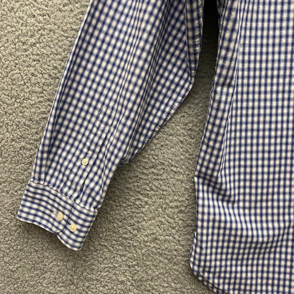 Tommy Hilfiger Shirt Mens Large Blue Plaid Long Sleeve Button Down Logo - Picture 10 of 12
